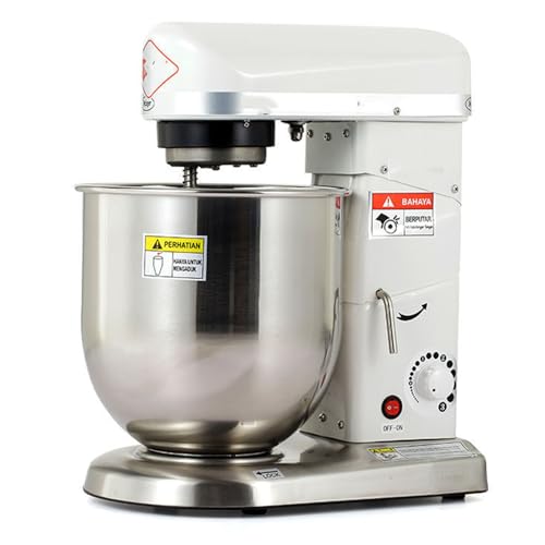 Oiyekntd Commercial Stand Mixer, Food Mixers for Baking, Electric Kitchen Mixers with Bowl, Dough Hook, Wire Whip Beater, for Bakery Pizzeria (White 10L)