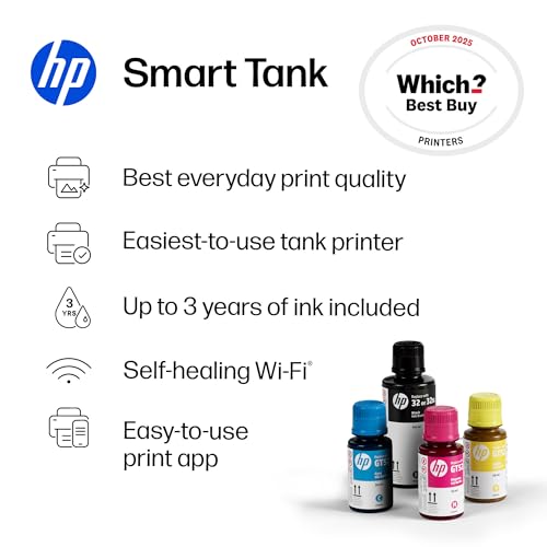 HP Smart Tank 5105 All in One Printer | Perfect for Home | Colour | Wireless | Print, Scan, Copy | Refillable, Includes up to 3 Years of Ink | Smart Buttons | Easy Setup | Reliable Wi-Fi - Image 3