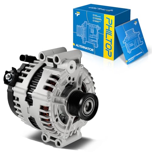 Image of PHILTOP New 11302N Alternator Compatible with BMW, 2007-2010 335i 2008-2010 535i 2008 535xi 2008-2010 135i, 2007-2008 335xi 2011-2013 335is, 180 Amp 12V SC7 CW IR /IF Alternator Replacement 0121715116