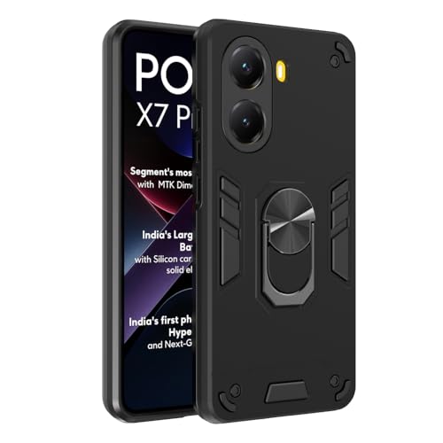 Image of NDCOM for Poco X7 Pro 5G Back Cover | Premium Poco X7 Pro Back Cover | Stylish Shockproof Ring Holder Case