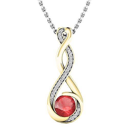 DazzlingRock Collection 18 carats Or jaune Ronde Rouge Rubis Cover