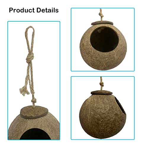 Image of 4 PCS Crested Gecko Coconut Hide Natural Lizard Coco Hut Reptile Hanging Nest Flexible Vine Habitat Decoration Bearded Dragon Terrarium Accessories for Tortoise Chameleon Snake Spider