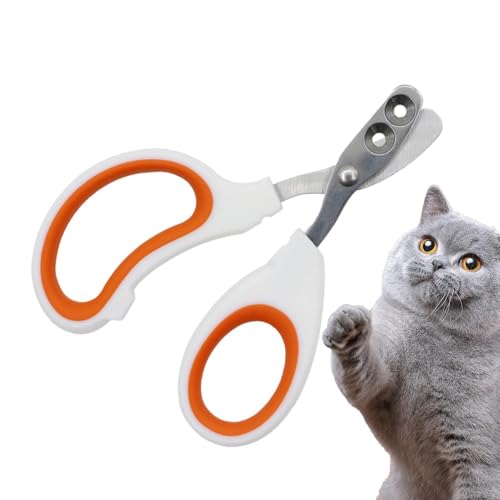 Hengroly 犬用爪トリマー | プロフェッショナル 2 丸穴猫爪トリマー | あらゆる種類の猫、子猫、チンチラ、小型犬用のペット用爪切り