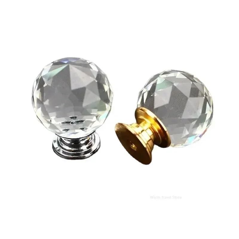 Bouton en verre cristal transparent 20mm pour remplacer une poignee de placard usee - 4