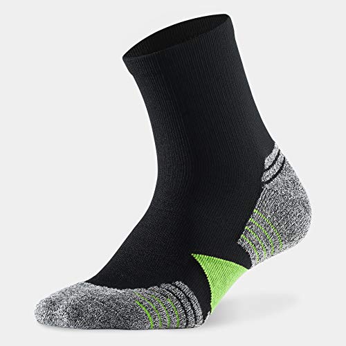Wander Men's Athletic Ankle Socks 6 Pairs Running Socks For Sport Low Cut Cycling Socks 6-9/10-12/12-14 (Black Green, Shoe Size: 10-12) #TOP1