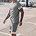 congluoki Mens Short Sets 2 Piece Outfits Fashion Short Sleeve Summer Tracksuits Casual Set with Pockets Grey XL