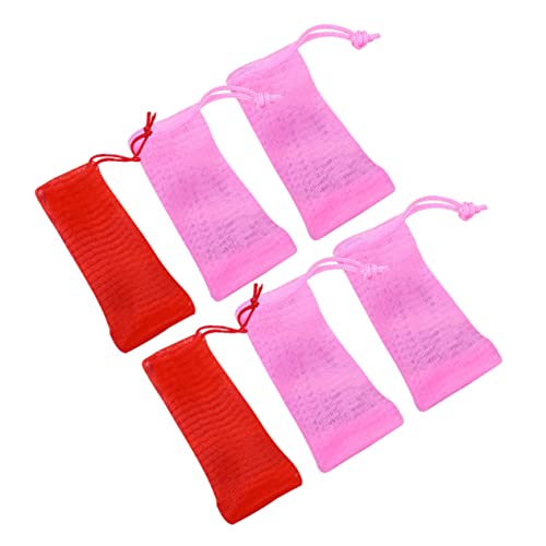 TOVINANNA 6 Piezas Bolsa De Jabón Fabricante De Jabón Red De Espuma Bolsa De Espuma Limpiadora Jabonera Neto Redes Para Hacer Burbujas Redes De Espuma De Ducha Educación Física