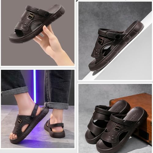 Premium Comfort Faux Leather-look Flip-back Convertible Outdoor EVA Sandals Sildes Summer Slippers For Men Indoor Footwear4