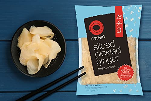 Obento Sliced Pickled Ginger (Eingelegter Ingwer in Scheiben), 1 kg (Packung mit 2)