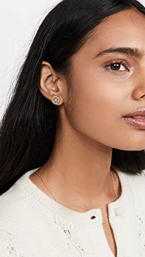 Image of Tory Burch Women's Icon Pave Circle Stud Earrings