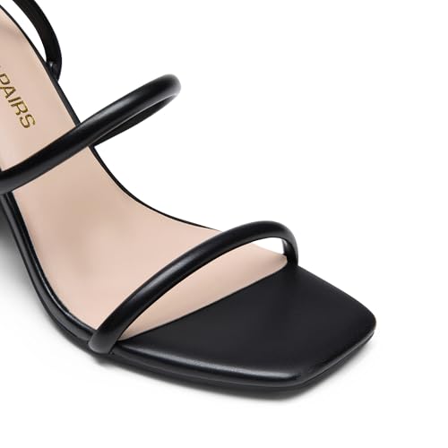 DREAM PAIRS Women Heels Chunky Square Open Toe Strappy Ankle Strap Block High Heeled Sandals for Dressy Wedding Comfortable Shoes,Size 8,Black,DWUMHS2529 by DREAM PAIRS - Used condition - Image 6