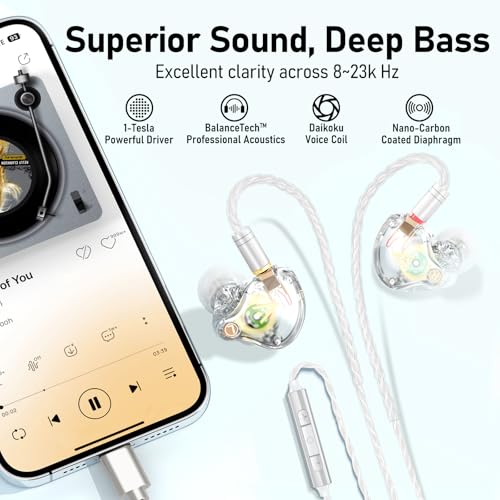Image of Audiovance Vibes 202MC USB-C HiFi Wired Earbuds, Type-C Headphones with Mic