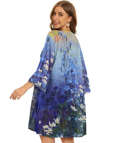 Image of Swimsuit Coverups for Women Sarong Beach Bikini Wrap Sheer Short Skirt Chiffon Scarf for Swimwear