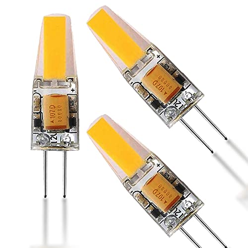 JUTHREE Bombillas LED de 3-Pack G4 6W AC/DC 12V, 6W 600 lúmenes, ángulo de Haz de 360 ​​Grados, es Igual a la lámpara incandescente halógena 40-60W G4, no Regulable(Blanco frío)
