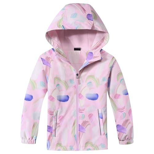 Veste coupe-vent fille doublée polaire à capuche pour enfant