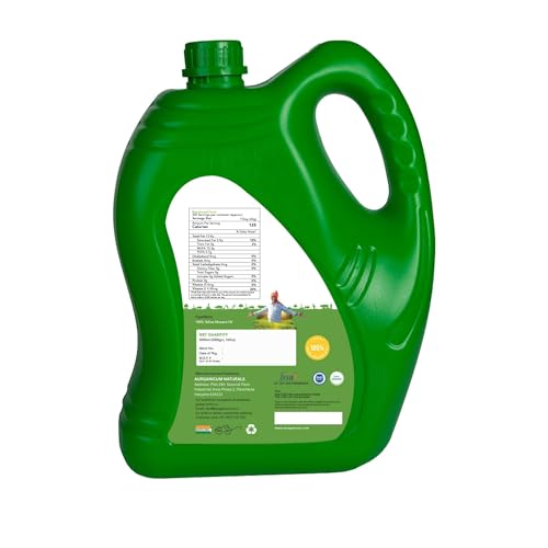 Image of 5L Wood Pressed Yellow Mustard Oil (Peeli Sarson Tel) - Cold Pressed Kachi Ghani Sarso Oil for Daily Cooking - Pure, Unrefined & Chemical Free - Jar Can