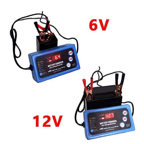 Carica Batteria Per Auto,Caricatore Batteria Auto Caricabatterie for auto moto 6V 12V completamente automatico for batterie 2A 6A Strumento di ricarica for 6 V 12 Volt