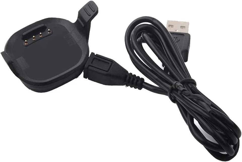 Replacement Charger for Forerunner 10/15 for Women/Man - USB Data Charger Dock Charging Cable for Garmin Forerunner 10/Garmin Forerunner 15 Size:Small/Large (Large-Black)