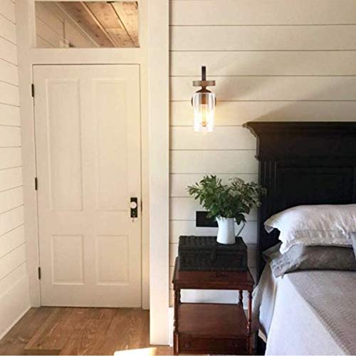 HYDELITE-Industrial-Seeded-Cylindrical-Glass-Black-Wall-Sconce-Farmhouse-Black-Wood-Grain-Finish-Accented-Bathroom-Wall-Light-Oil-Rubbed-Bronze-for-Bathroom-Hallway HYDELITE Industrial Seeded Cylindrical Glass Black Wall Sconce Farmhouse Black Wood Grain Finish Accented Bathroom Wall Light Oil Rubbed Bronze for Bathroom Hallway