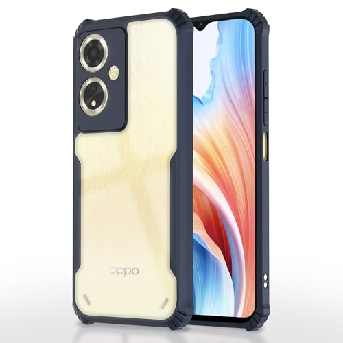 Image of Pikkme Oppo A59 5G Back Cover | Crystal Clear Transparent Back | Ultra Hyrbid | Full Camera Protection | Raised Edge | Bumper Back Case (Blue)