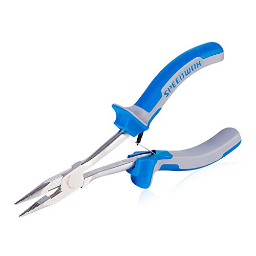 Image of SPEEDWOX Long Reach Long Nose Pliers 6 Inches Mini Wire Cutter Side Cutting Slim Precision Fine Pliers for Hard to Reach Narrow Spaces Serrated Jaws High Leverage Reduce Efforts Non-slip Handles
