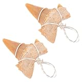 Beavorty Collar Masculino Colgantes de Diente de Tiburón, 2 Adornos de Dientes de Tiburón, Decoración para Collares, Adecuado para Familia y Amigos