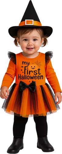 Vestido de calabaza para niñas pequeñas ideal en fiestas de Halloween y fotos de otoño