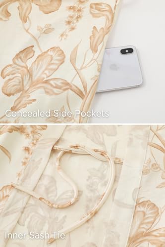 Image of PRODESIGN Kimono Robe for Women - Long Satin Sleepwear Silky Kimono Cover-Up Nightgown Japanese Bathrobe Loungewear Blouse