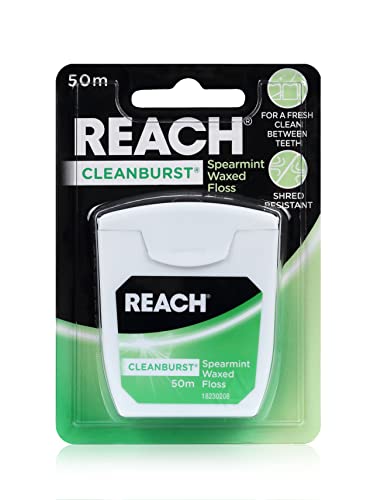 Reach Cleanburst Spearmint Waxed Dental Floss 50 m Length