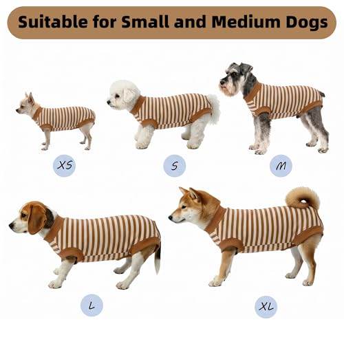 Image of Dog Surgery Recovery Suit Spay Recovery Onesie for Female Male Dogs | Soft,Breathable,Anti-Licking,Post-Op,Surgical Suit,for Abdominal Wounds,Alternative to E-Collar Cone,for Large Pets Brown XL