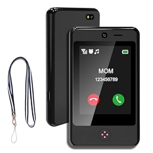 PTHTECHUS Children’s Mobile Phone with Music Game, 3.8 Inch Large Touchscreen Smartphone Toy with Calls SOS MP3 Dual Cameras 16 Game Calculator Pedometer, Phone with SIM for Boys Girls Gifts
