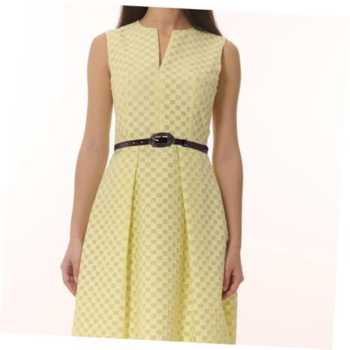 Beaupretty Vintage Floral Embossed Western Belt for Women PU Strap with Distressed Finish Elegant Buckle for Dresses and Jeans4