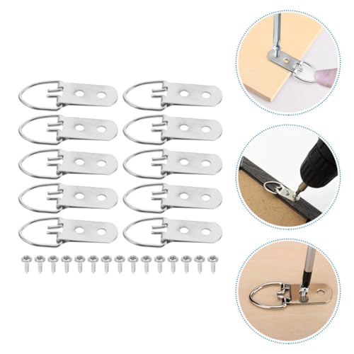 Image of 1set Heavy-Duty d Picture Hangers Screws for Securely Hanging Frames Artwork and Mirrors Versatile Picture Hanging Hardware for Easy Installation and Neat Organization