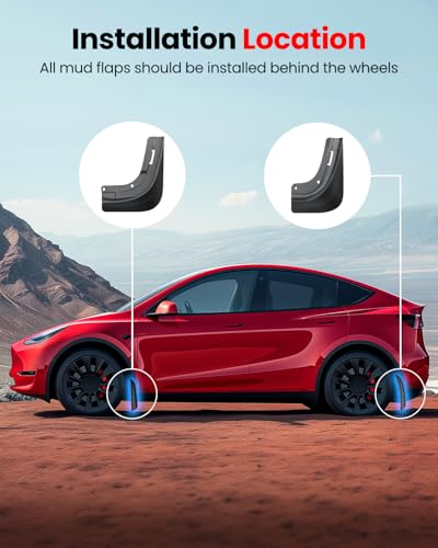 Image of REEVAA Tesla Model Y 2019-2024 Mud Flaps Accessories, Set of 4