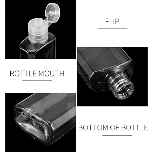 100 PCS 1 oz Clear Travel Bottles, 30ml Refillable Portable Plastic Bottles with Flip Cap for Travel, Outdoor Camping, Business Trip3