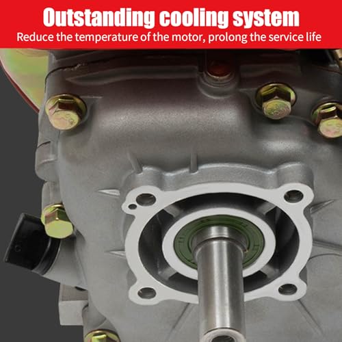 196CC Single-Cylinder Diesel Engine 4-Stroke 3-Horsepower Recoil Start System Diesel Motor Multi-Use Engine for Micro-Tiller Irrigation Machine Lawn Mower Cement Mixer (Red) - Image 6