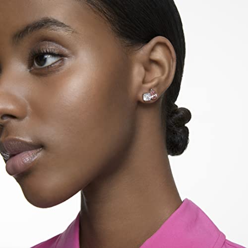 Swarovski Attract Soul Stud Pierced Earrings With Clear And Pink Crystals On A Rhodium Plated Post #TOP3
