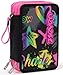 Seven Astuccio Scuola 3 Zip, Nero Fucsia, Iridescent, Portapenne Triplo Scomparto Accessoriato Con Penne, Matite e Colori, Accessori Scuola, Accessori Zaino, Scuola & Tempo libero, Bambina Ragazza