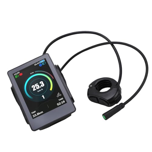 POENVFPO Pantalla a Color para Bicicleta Eléctrica, Interfaz de Fuente Grande con Tecnología de Detección de Luz en Modo Oscuro, Salida Tipo C, Compatible con Motores de Transmisión