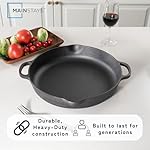 Cast Iron Skillet 14 Inch, Pre-Seasoned Large Cast Iron Frying Pan, Multi-Stove Compatible Heavy Duty Cookware for Stovetop, Oven, Induction, and Grill - Image 3