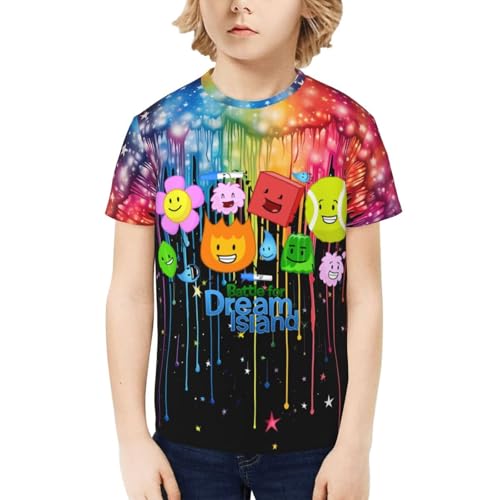 Bfdi-Battle for Dream-Island Kids T-Shirt 3D Printed Graphic T-Shirts Boys and Girls Short Sleeve Shirts for Youth Kids