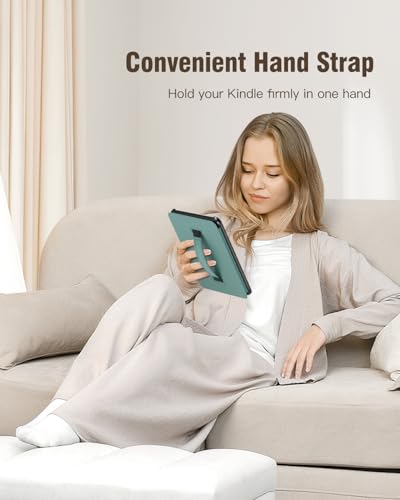 MoKo Case for 7" Ebook Reader(12th Gen 2024) and Colorsoft Signature Edition 2024, Lightweight Shell Cover with Hand Strap Auto Wake/Sleep, Not fit Kobo Aura 2/Remarkable, Turquoise - Thumbnail 4