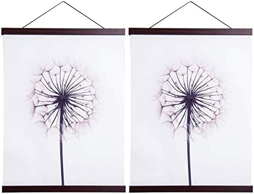 Sanauto B2 Magnetic Poster Hanger Frame,Light Wood Frame Hanger for Photo Picutre Canvas Artwork Art Large Size Wall Map Print Wall Hanging (50cm/19.7", Walnut)