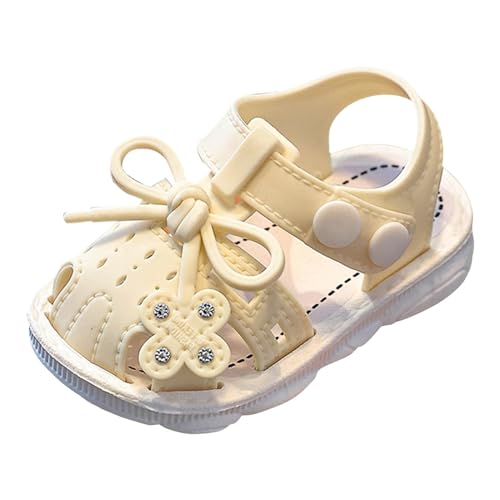 IWIHMIV Baby Girl Sandals Non Slip Comfortable Flat Cute Bow Flower Girls Summer Wedding Party Dress Shoes
