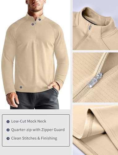 Zengjo Mens Quarter Zip Athletic Pullover Mid-Weight 1/4-Zip Running Workout Shirt Moisture Wicking3