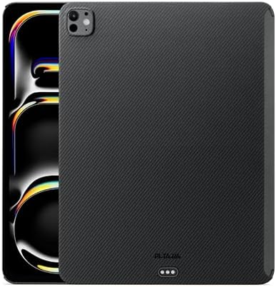 pitaka iPad Pro 11 Inch case 2024, Magic Keyboard Compatible Case for iPad Pro M4, Support Apple Pencil Charging, Aramid Fiber Made [MagEZ Case 2 - Black/Grey]