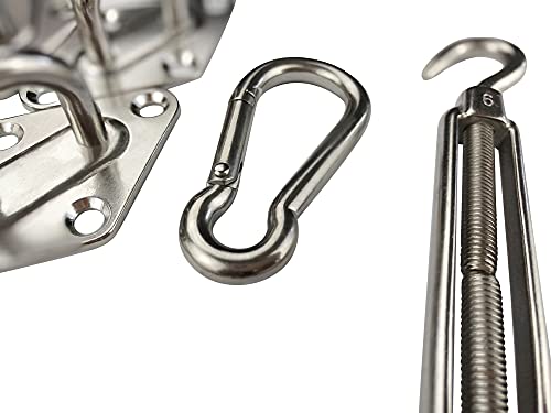 Coscool Sun Shade Sail Hardware Kit 6 Inch Stainless Steel Anti-Rust Outdoor Patio Rectangular/Square/Triangular Shade Sail Installation Kit #TOP5