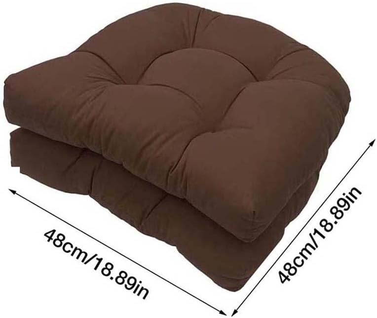 Outdoor Chair Cushions for Patio Furniture,Patio Chair Cushions Set of 4,19"x19"U-Shaped Tufted Outdoor Seat Cushions Replacement Garden Lounge Chair Overstuffed Mats,Dark Brown