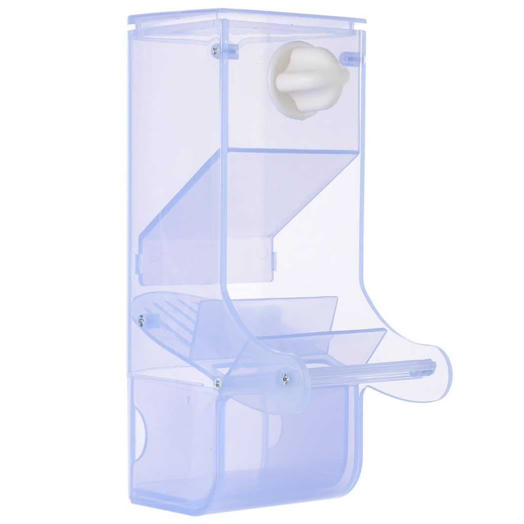 Mangeoire automatique semi-transparente pour perroquet avec perchoir, distributeur de graines d'oiseaux sans désordre pour cage, récipient de nourriture pour oiseaux, accessoires de cage pour petits