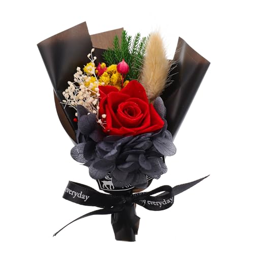 KALLORY Ramo de Flores Preservadas Nunca Marchitan para San Valentín Caja Adecuado para Boda y Obsequio Especial
